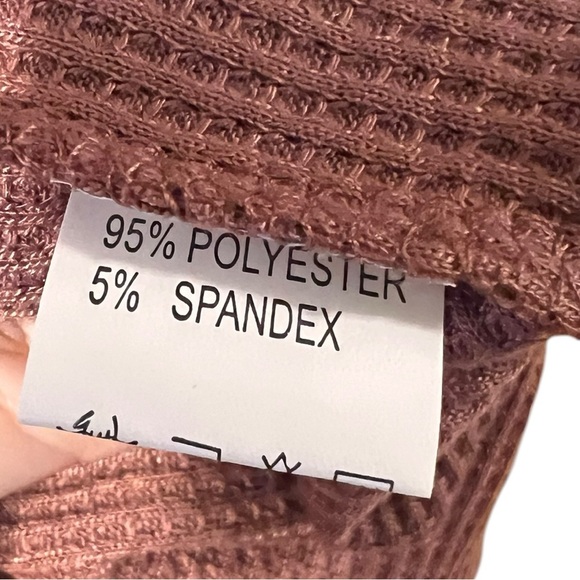 🟣Zulily Soft V-Neck Mauve Waffle Knit Long Sleeve Tee – XXL - Picture 2 of 4